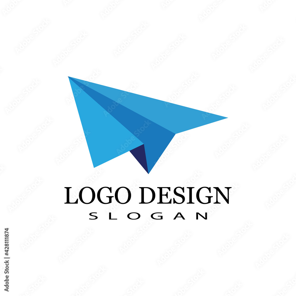 Paper plane logo vector illustration template Paper plane logo vector illustration template