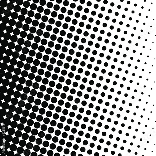 Black halftone background. Black polka dot. Halftone pattern. Modern Halftone Background, backdrop, texture, pattern. Vector illustration. Halftone Backdrop.