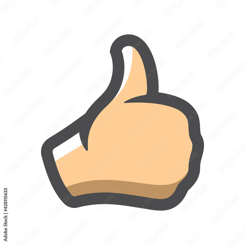 Hand Thumb Up Gesture Vector icon Cartoon illustration. Hand Thumb Up Gesture Vector icon Cartoon illustration.