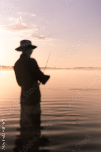 Fishing in the sunrise