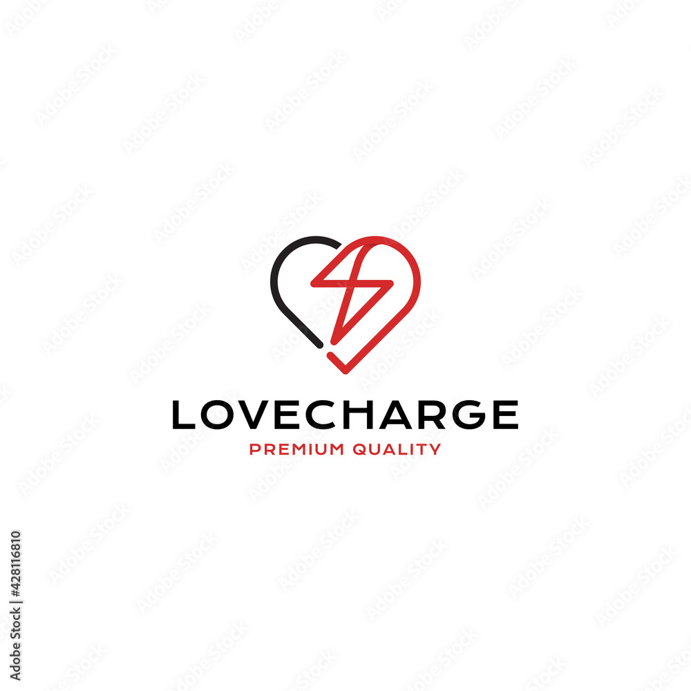 love charge logo vector icon illustration modern style for your business