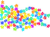 Abstract riddle jigsaw puzzle rainbow colors