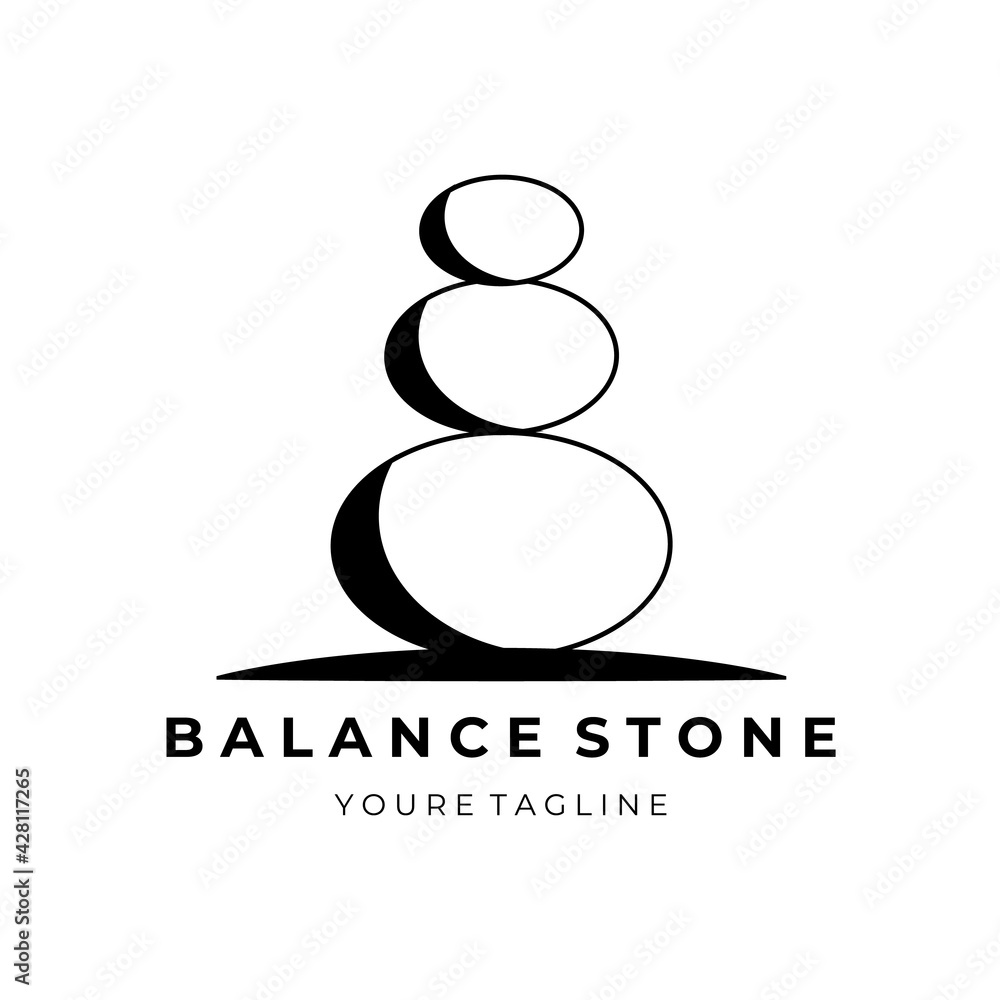 Balance stone line art logo vector illustration template design Balance stone line art logo vector illustration template design