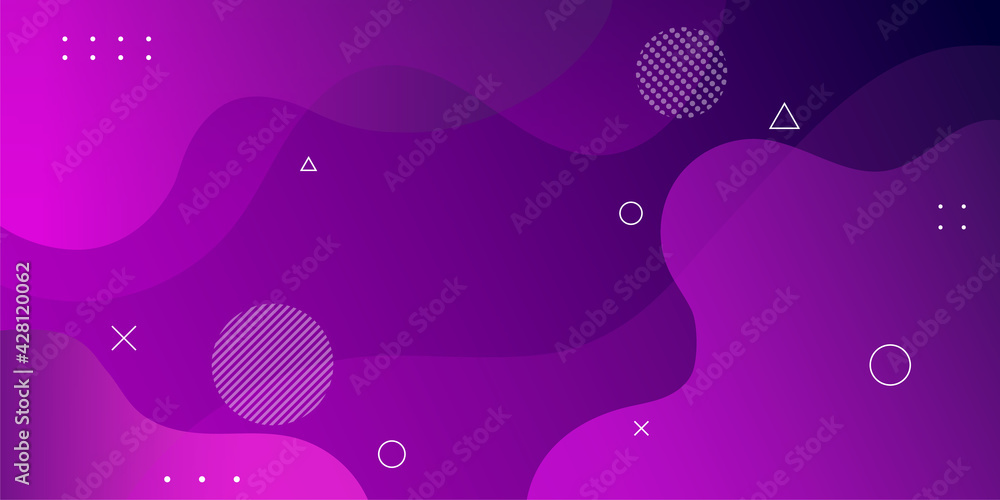 Abstract modern background color gradient. Purple gradient with abstract dynamic shapes. Bg texture for poster cover design.