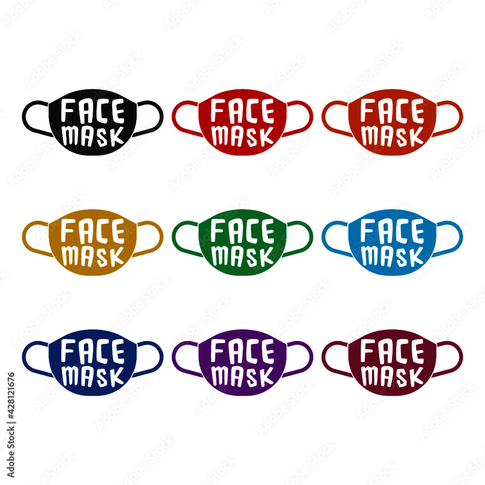 Face mask icon isolated on white background color set Face mask icon isolated on white background color set