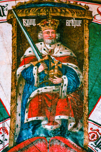 Картината върху платно Winchester, England , November 2018 Great Hall King Arthur round table