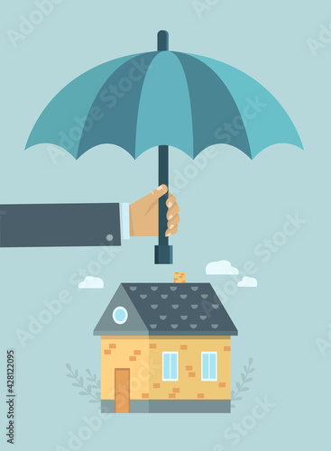 Vector illustration of home insurance in flat style