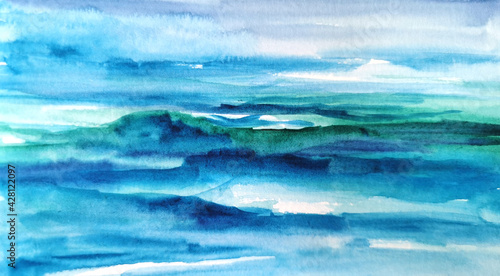 background of a watercolor seascape