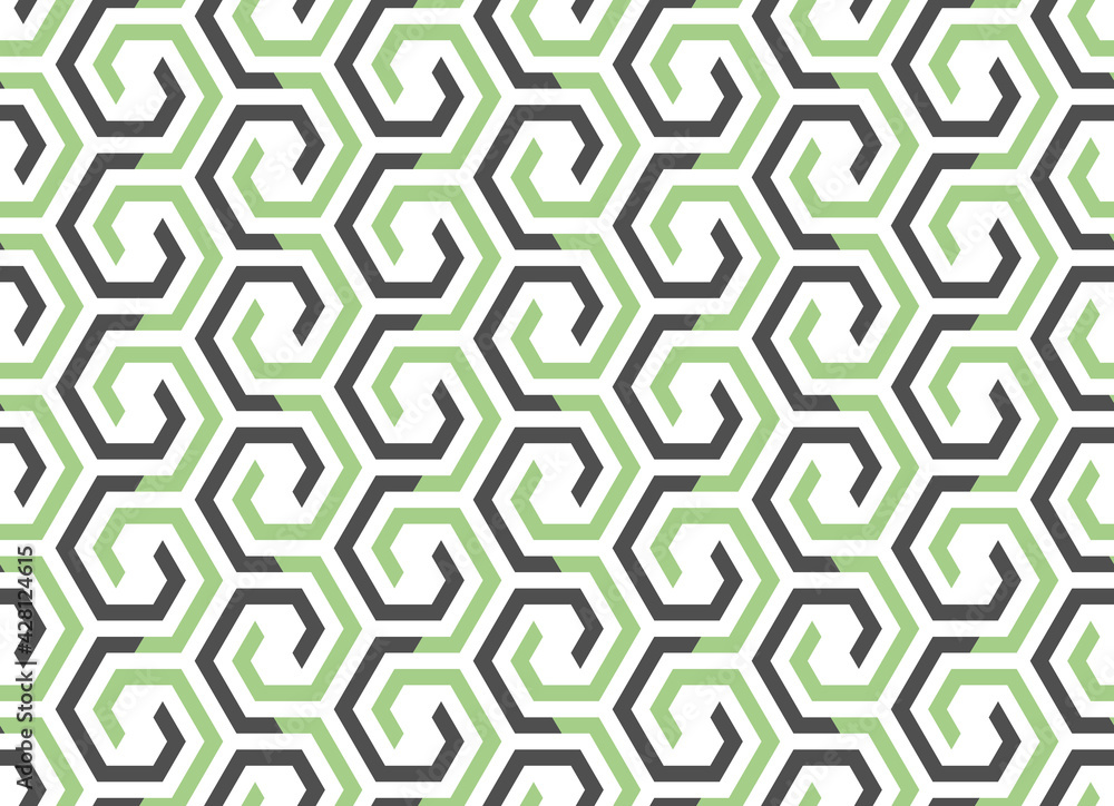 Abstract geometric pattern with stripes, lines. Seamless vector background. Black and green ornament. Simple lattice graphic design Abstract geometric pattern with stripes, lines. Seamless vector background. Black and green ornament. Simple lattice graphic design
