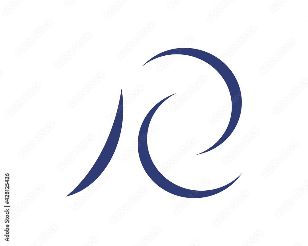 R crescent curve logo icon R crescent curve logo icon