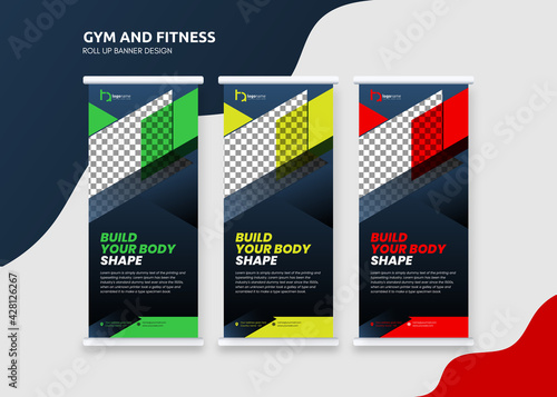 Premium Gym Fitness Roll up Banner Design Template,
Modern Gym Roll Up Banner Design.