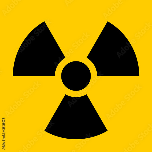 Nuclear Hazard Ionizing Radiation Danger Trefoil Sign Symbol Icon. Vector Image.