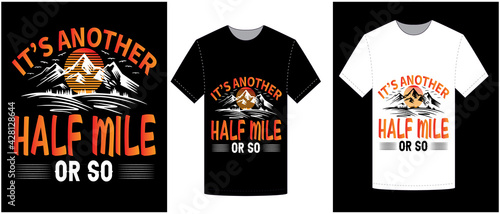 Mountain typography graphics for slogan tee shirt with sun and stripes. Mountain adventure print for apparel, Wildlife slogan. Vector illustration. 