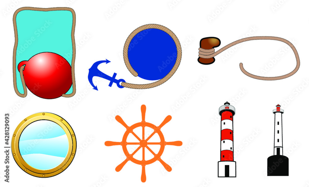 symboles de la mer Stock Vector | Adobe Stock
