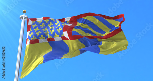 Flag of Saone et Loire in Bourgogne Franche Comte, France. 3d rendering photo