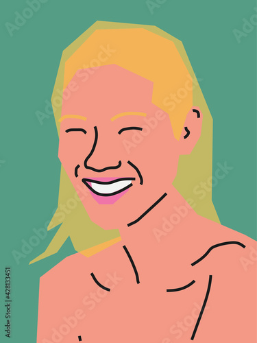 Portrait of a woman. Vector flat illustration.