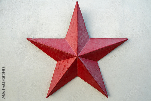 Old red soviet star texture