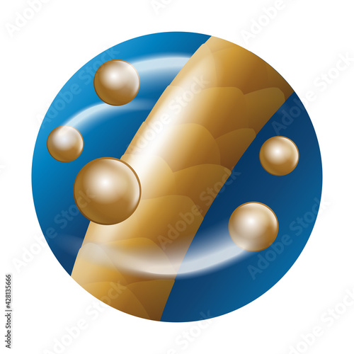 Hair restore and anti hair-fall formula 3D icon