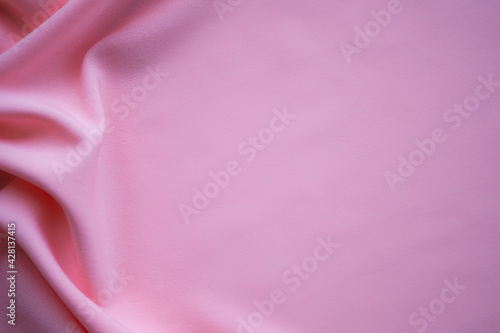 Wallpaper Mural Pink fabric cotton background. display  abstract texture luxury cloth soft wave.  for well use text present or promote your goods, products on free space background. top view or flat lay. Torontodigital.ca
