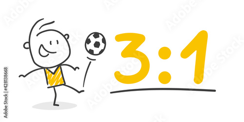 Strichfiguren / Strichmännchen: Fußball, Fußballspiel, Live-Ticker. (Nr. 623)