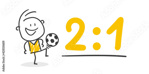 Strichfiguren / Strichmännchen: Fußball, Fußballspiel, Live-Ticker. (Nr. 622)