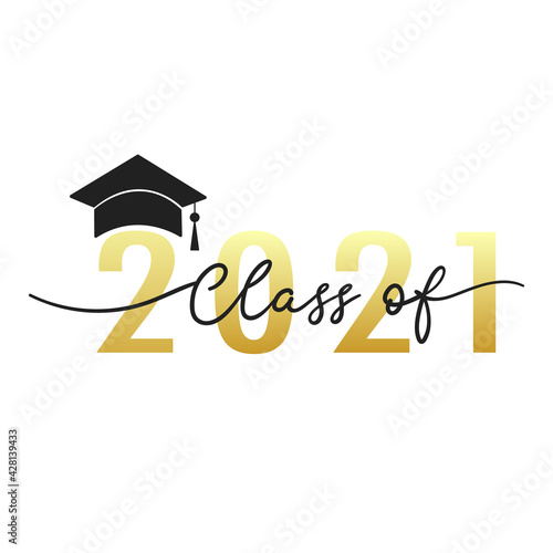 Wallpaper Mural Class of 2021 handwriting. Congratulations Graduates Class 2021. Template for graduation design.isolated on white background ,Vector illustration EPS 10 Torontodigital.ca