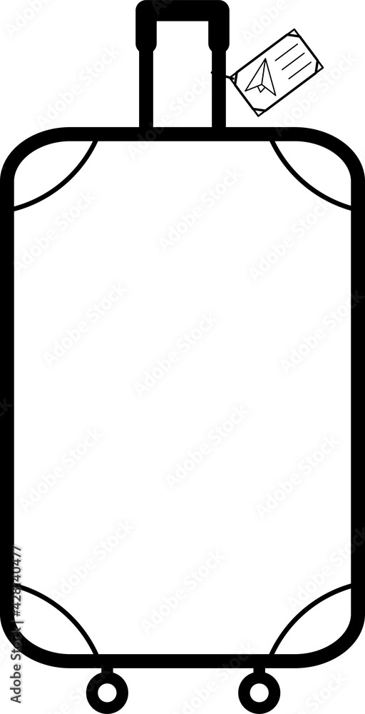 Vector linear suitcase. Luggage icon on a white background. Vector linear suitcase. Luggage icon on a white background.