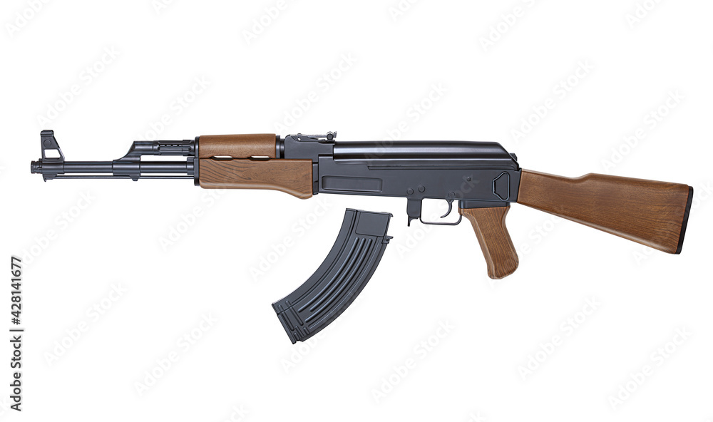 Large picture of an isolated AK-47 rifle with many details. Large picture of an isolated AK-47 rifle with many details.