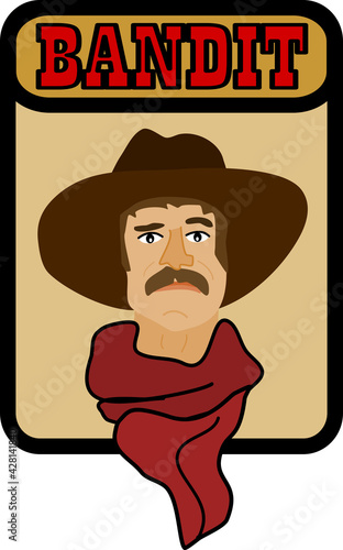 Image of cowboy bandit with hat