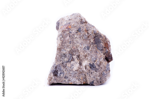 Macro minerals vanadinite stone on a white background