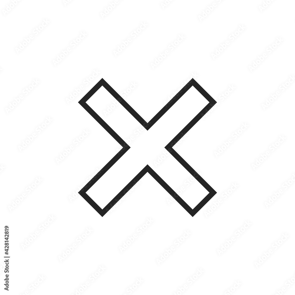 Cross icon isolated on white background. Close symbol modern, simple, vector, icon for website design, mobile app, ui. Vector Illustration Cross icon isolated on white background. Close symbol modern, simple, vector, icon for website design, mobile app, ui. Vector Illustration