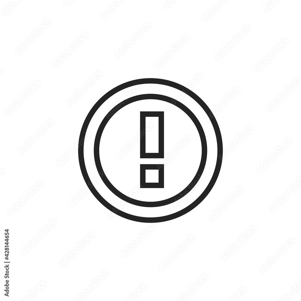 Exclamation icon isolated on white background. Error symbol modern, simple, vector, icon for website design, mobile app, ui. Vector Illustration Exclamation icon isolated on white background. Error symbol modern, simple, vector, icon for website design, mobile app, ui. Vector Illustration