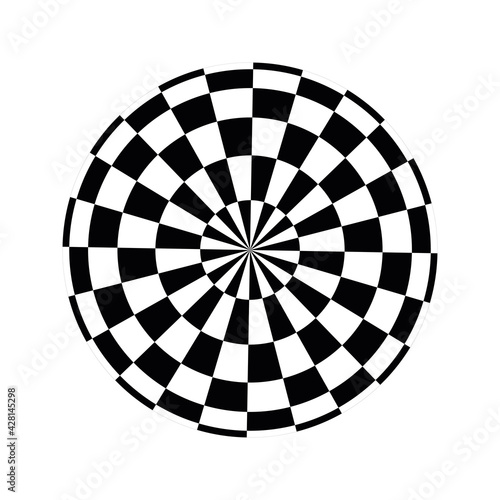 Checkered globe in black and white
