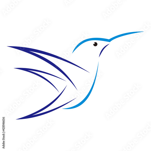 hummingbird design on white background. icon symbol. Illustrator. Black and White