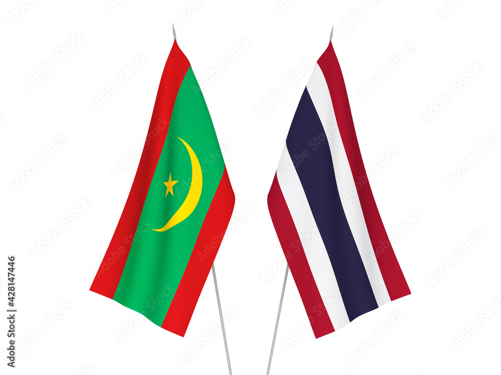 Thailand and Islamic Republic of Mauritania flags