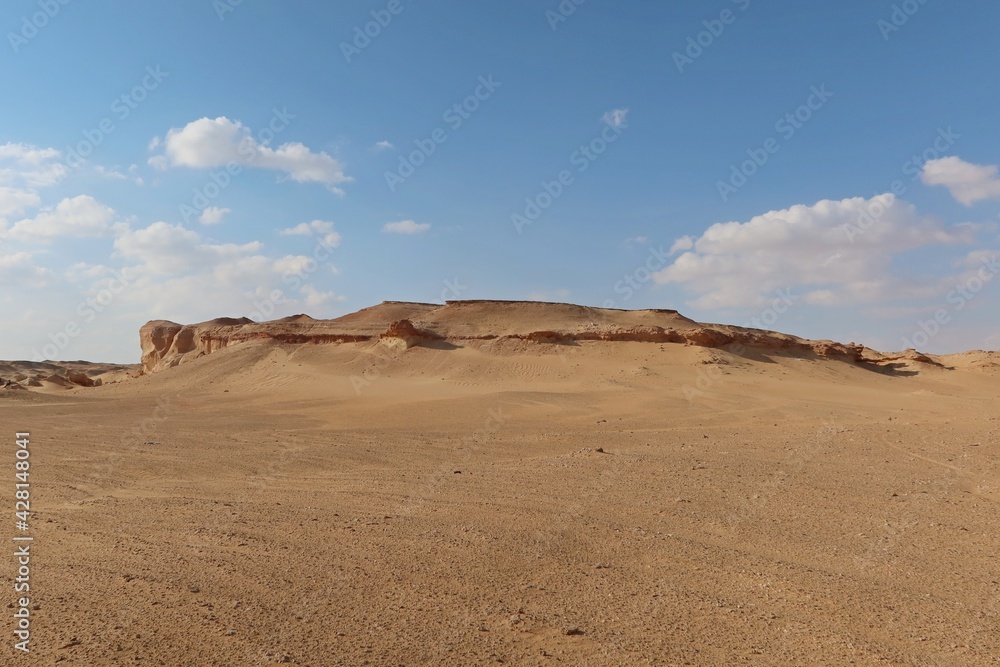 The beautiful sands and rocks formations due to erosion  in Fayoum desert in Egypt