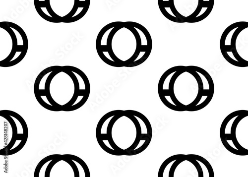 Geometric seamless pattern with rings. Vector graphics and design.