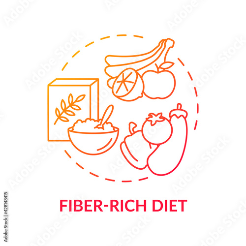 Fiber-rich diet concept icon. Liver health requirement idea thin line illustration. Increasing fiber intake. Achieving healthy weight. Appetite reducing. Vector isolated outline RGB color drawing