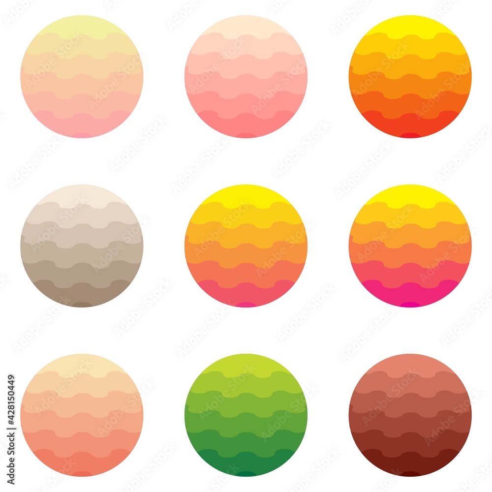 Shape logos set. Isolated abstract colorful round shape logos set on ...