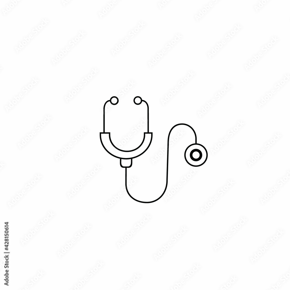 Fototapeta Stethoscope icon. Medical instrument vector. Stethoscope line icon. Medical diagnostic equipment symbol. Medical stuff