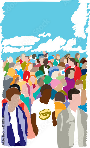 Diverse Group of People at a Public Gathering
