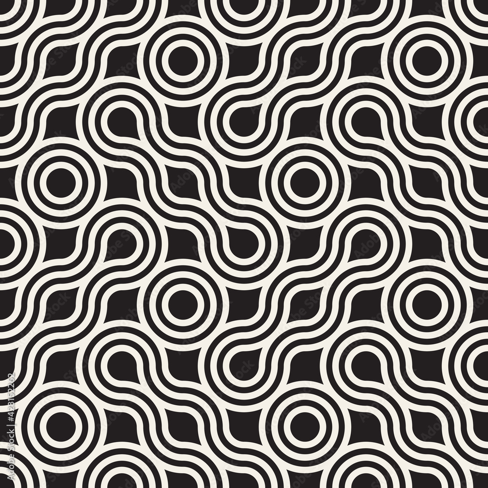 Vector seamless pattern. Modern stylish abstract texture. Repeating geometric tiles