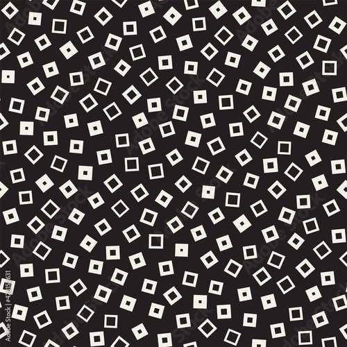 Seamless chaotic patterns. Randomly scattered geometric shapes. Abstract retro background design