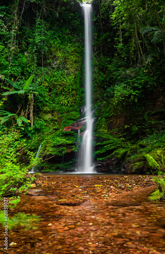 Huai Mieng waterfall in Doi Phu Kha national park  Nan Province along the Luang Prabang Range in North Thailand