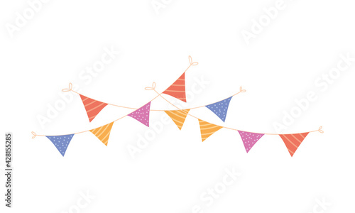 colorful pennants hanging