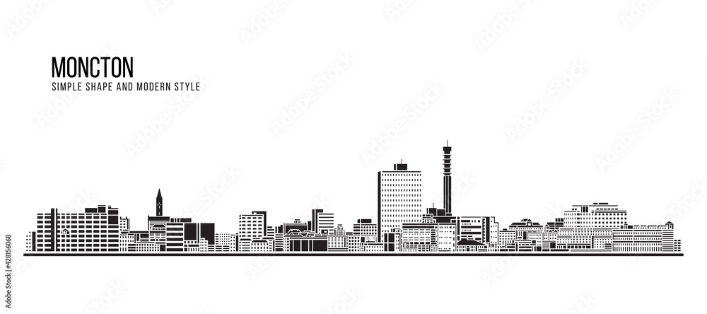 Cityscape Building Abstract Simple shape and modern style art Vector design - Moncton