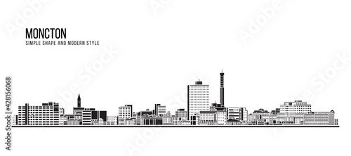 Cityscape Building Abstract Simple shape and modern style art Vector design - Moncton