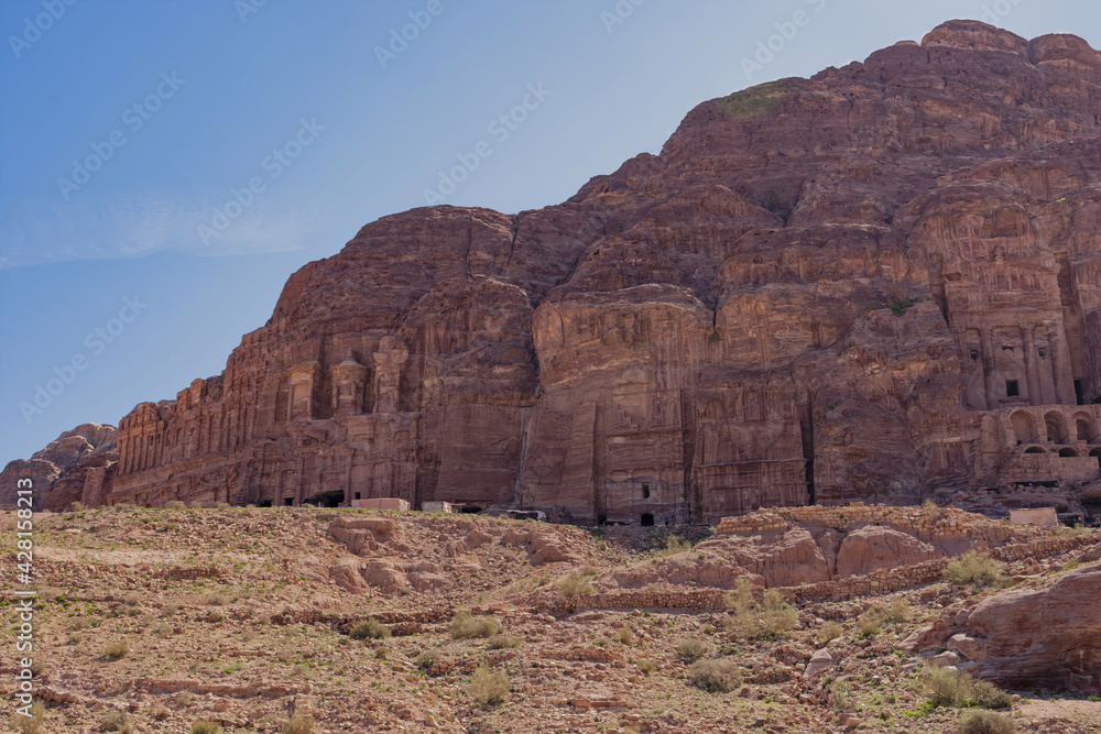 Fototapeta premium Corinthian Capitals, Corinthian Graves, Petra, Jordan