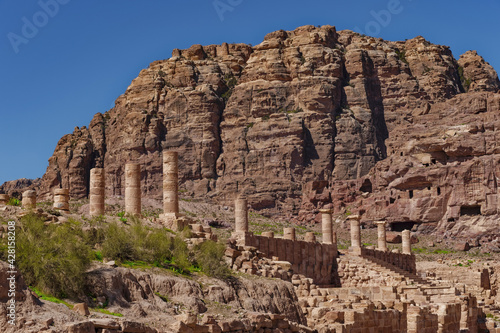 View Of The Temple And The Street Of Columns, Petra, Jordan