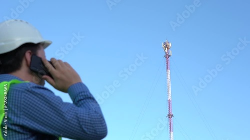 Cellular Engineer next to the Mast